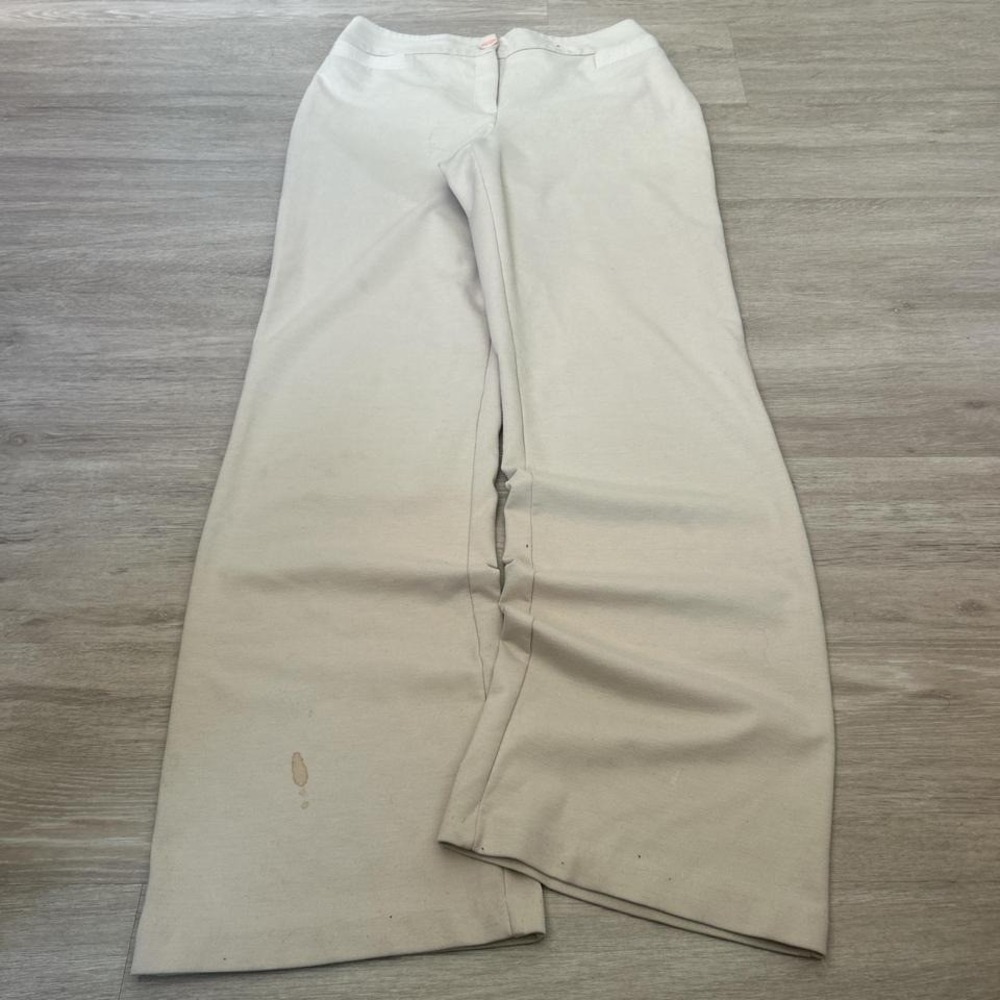 Tan Baggy Wide Leg Flared Stacked Dress Pants 28x32 Y2K 2000s